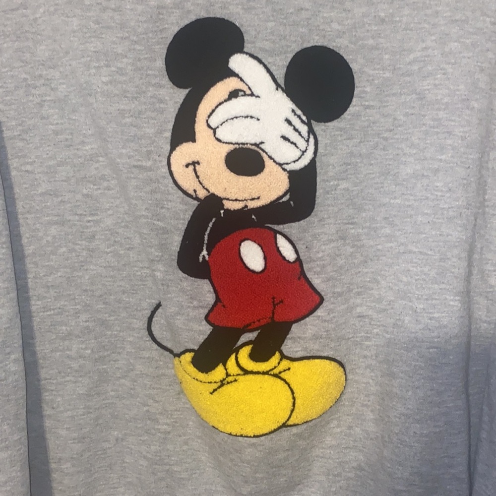 🎈🎈Disney Mickey Mouse Peek a Boo Cropped Sweatshirt XXL EUC - Picture 3 of 4